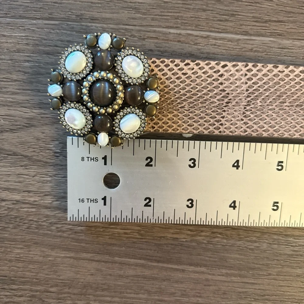 NWT St.John python belt with rhinestone buckle size P